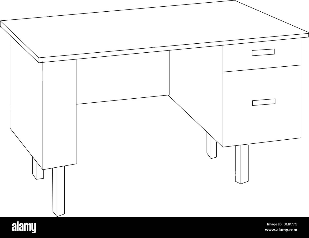 Office  desk Stock Vector