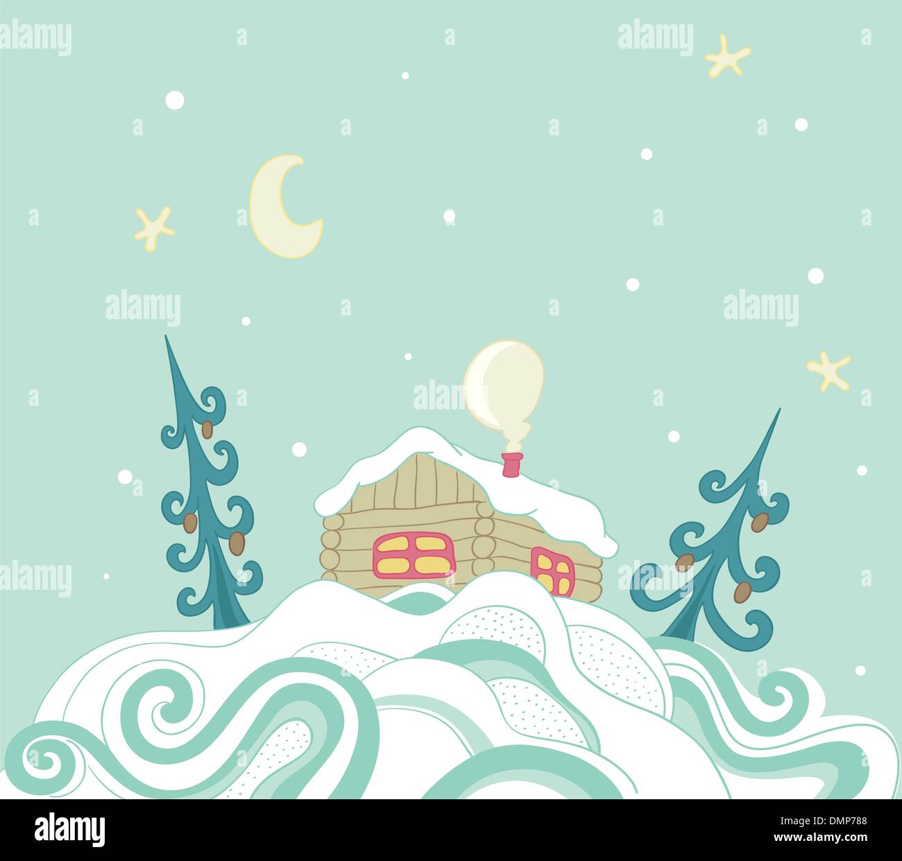 Christmas background with house Stock Vector Image & Art - Alamy
