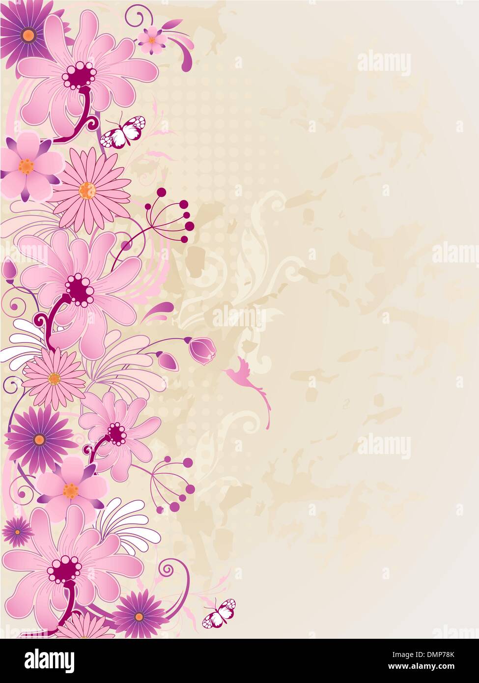 background with pink flowers Stock Vector Image & Art - Alamy