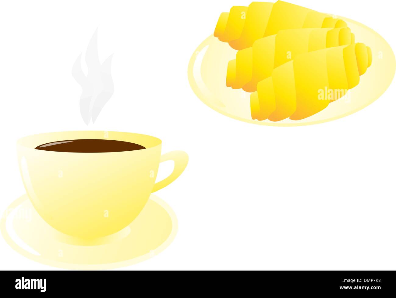 Coffee and croissants Stock Vector