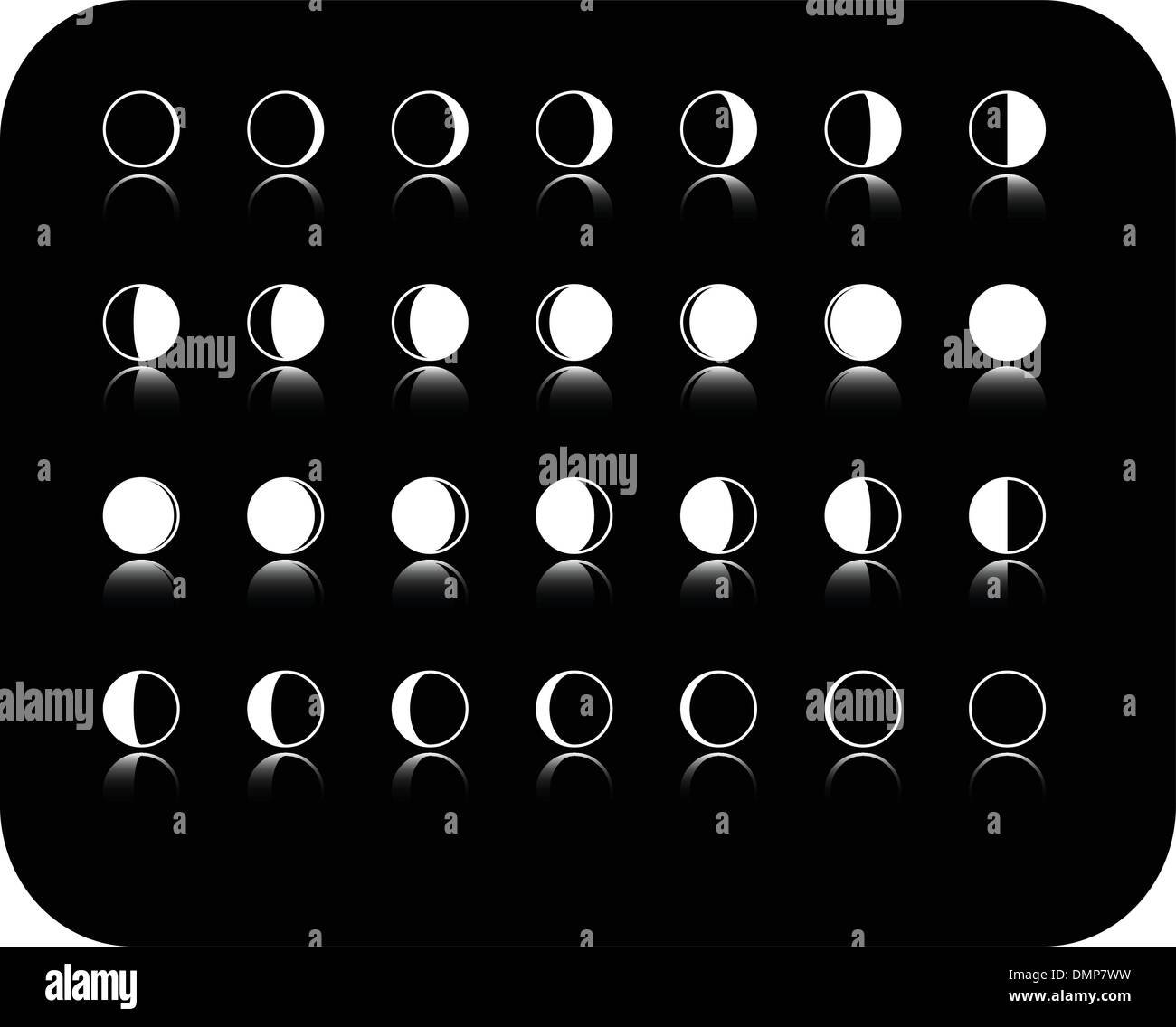 the vector moon phase icon set Stock Vector