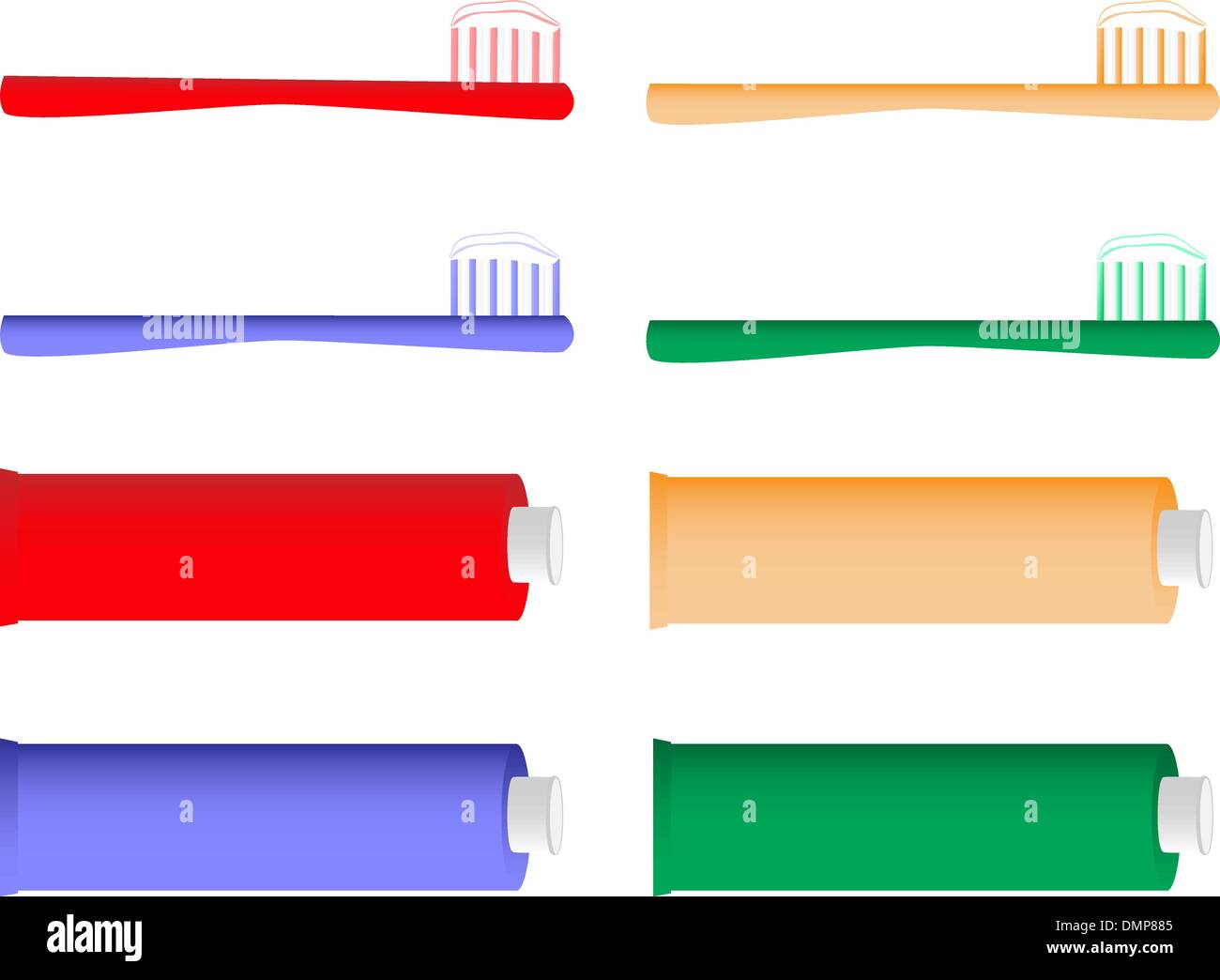 Toothbrush and toothpaste Stock Vector