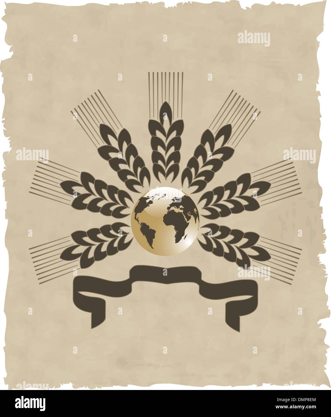 the vector wreath on old paper Stock Vector Image & Art - Alamy