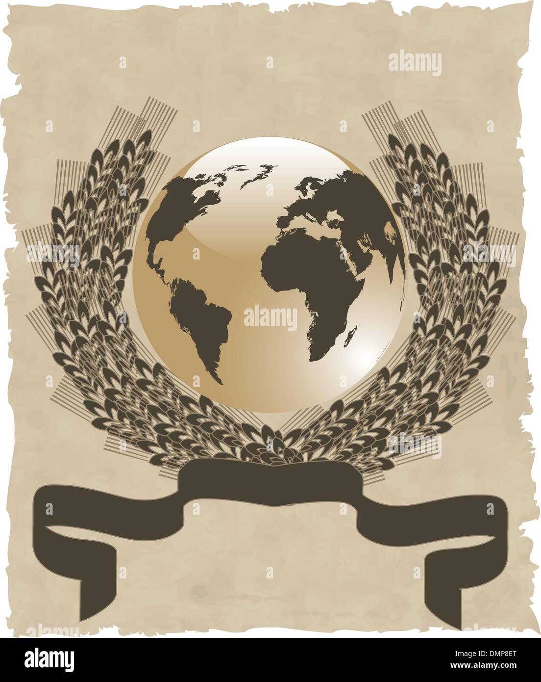 the vector wreath on old paper Stock Vector Image & Art - Alamy