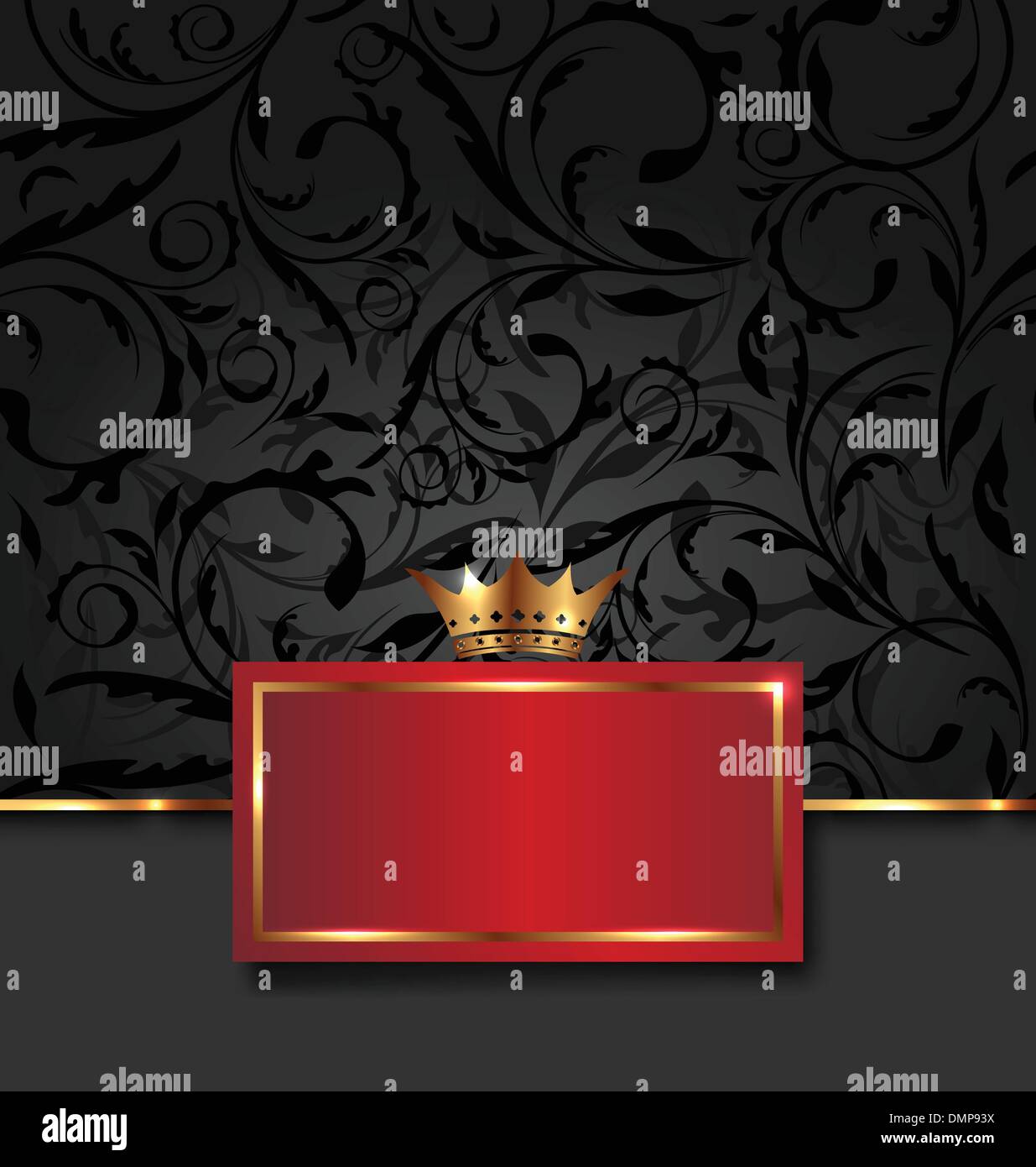 Ornate decorative frame with golden crown Stock Vector Image & Art Alamy