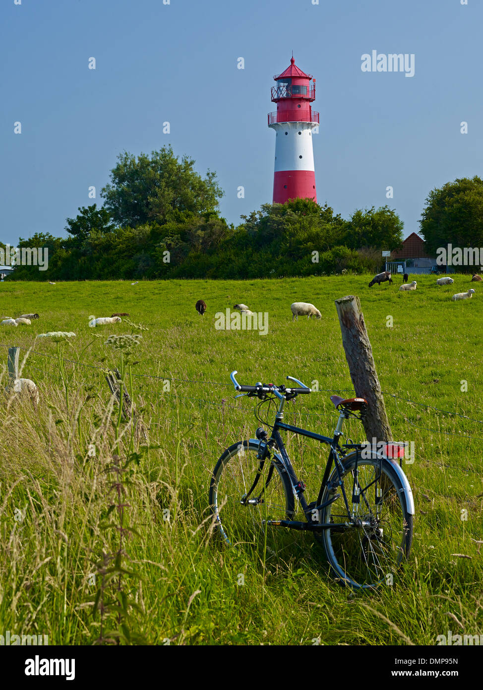 Falshöft Lighthouse, Peninsula Geltinger Birk, Schleswig-Flensburg District, Schleswig-Holstein, Germany Stock Photo