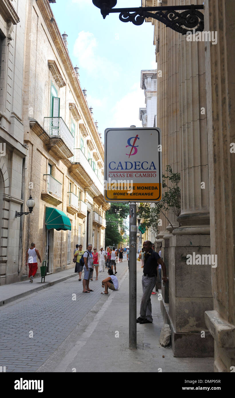 Cadeca, official money exchange in Havana, Cuba Stock Photo