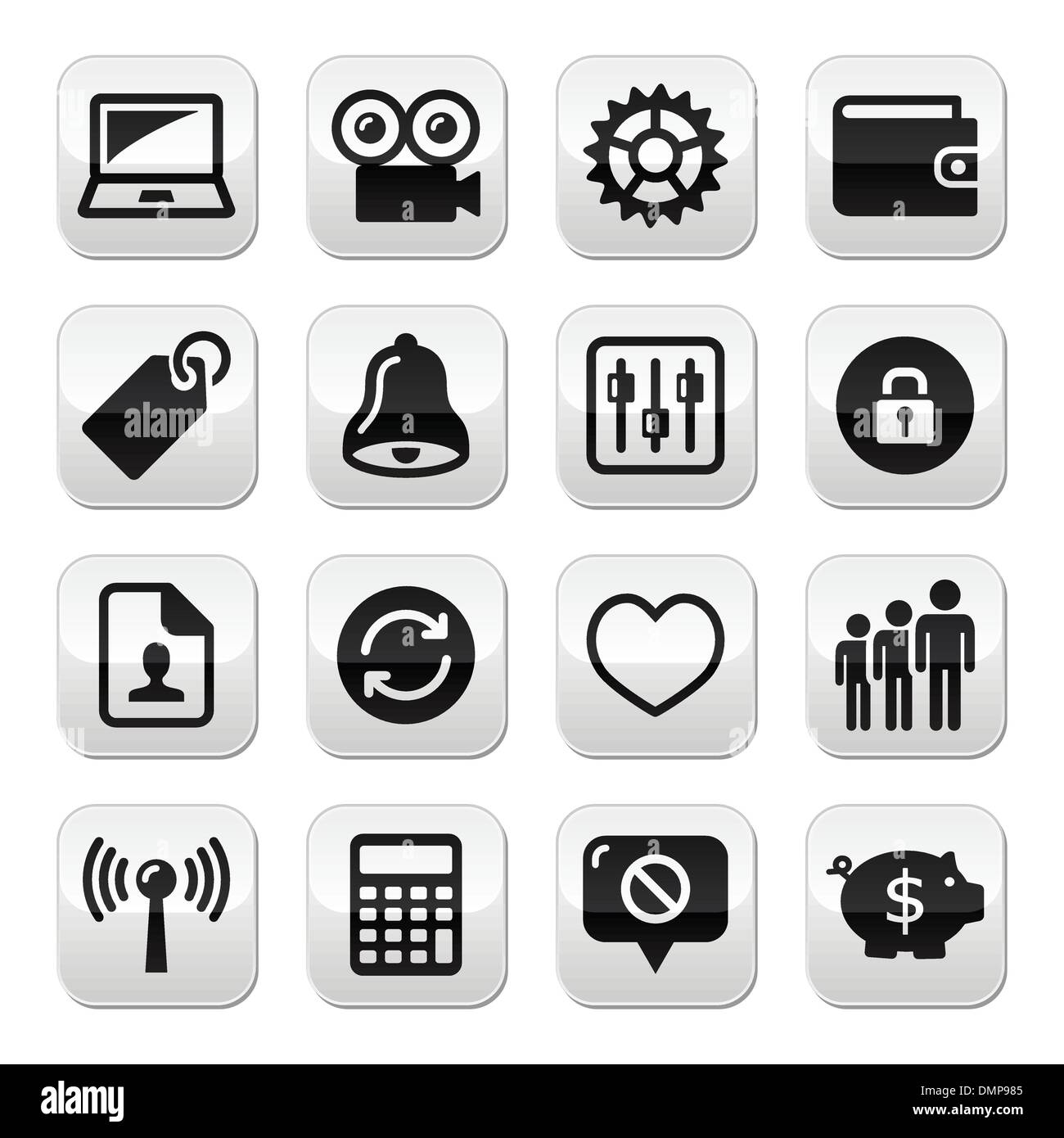 Web internet buttons set - vector Stock Vector