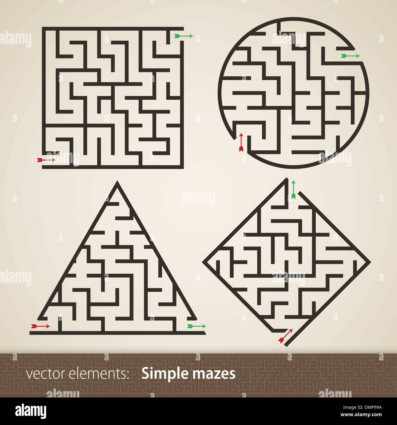 Set of maze Stock Vector