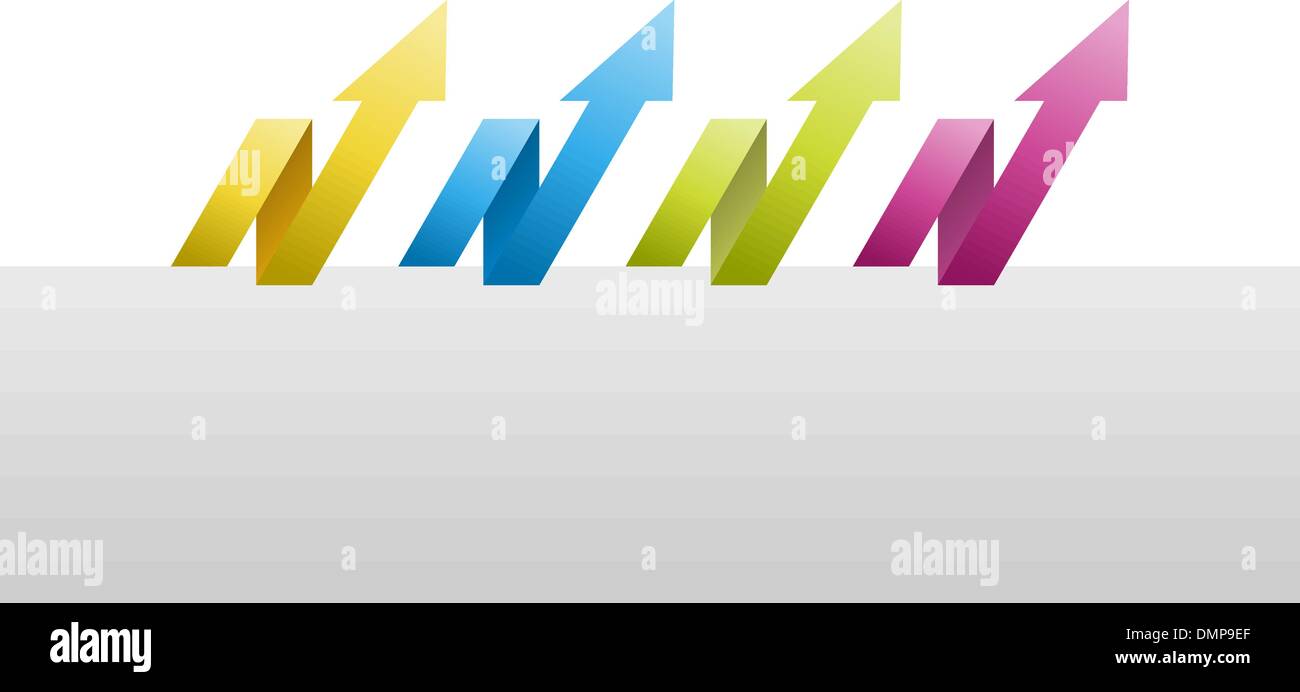folded gradient arrows Stock Vector