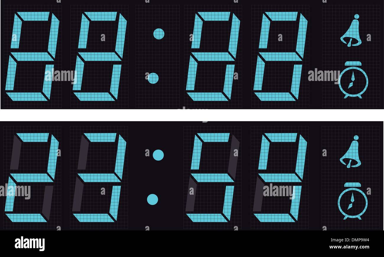 The display a digital clock. Stock Vector