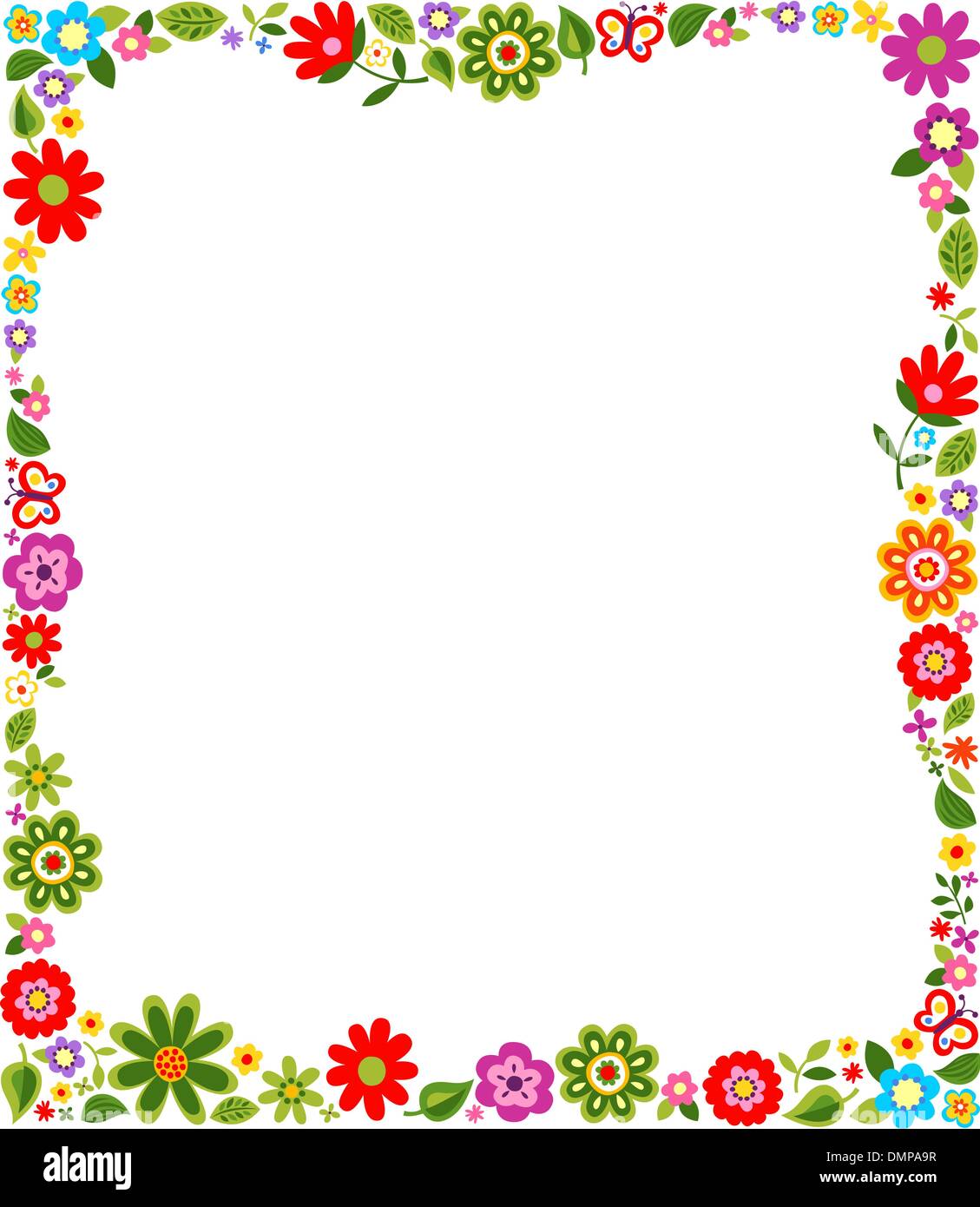 cute floral border pattern Stock Vector
