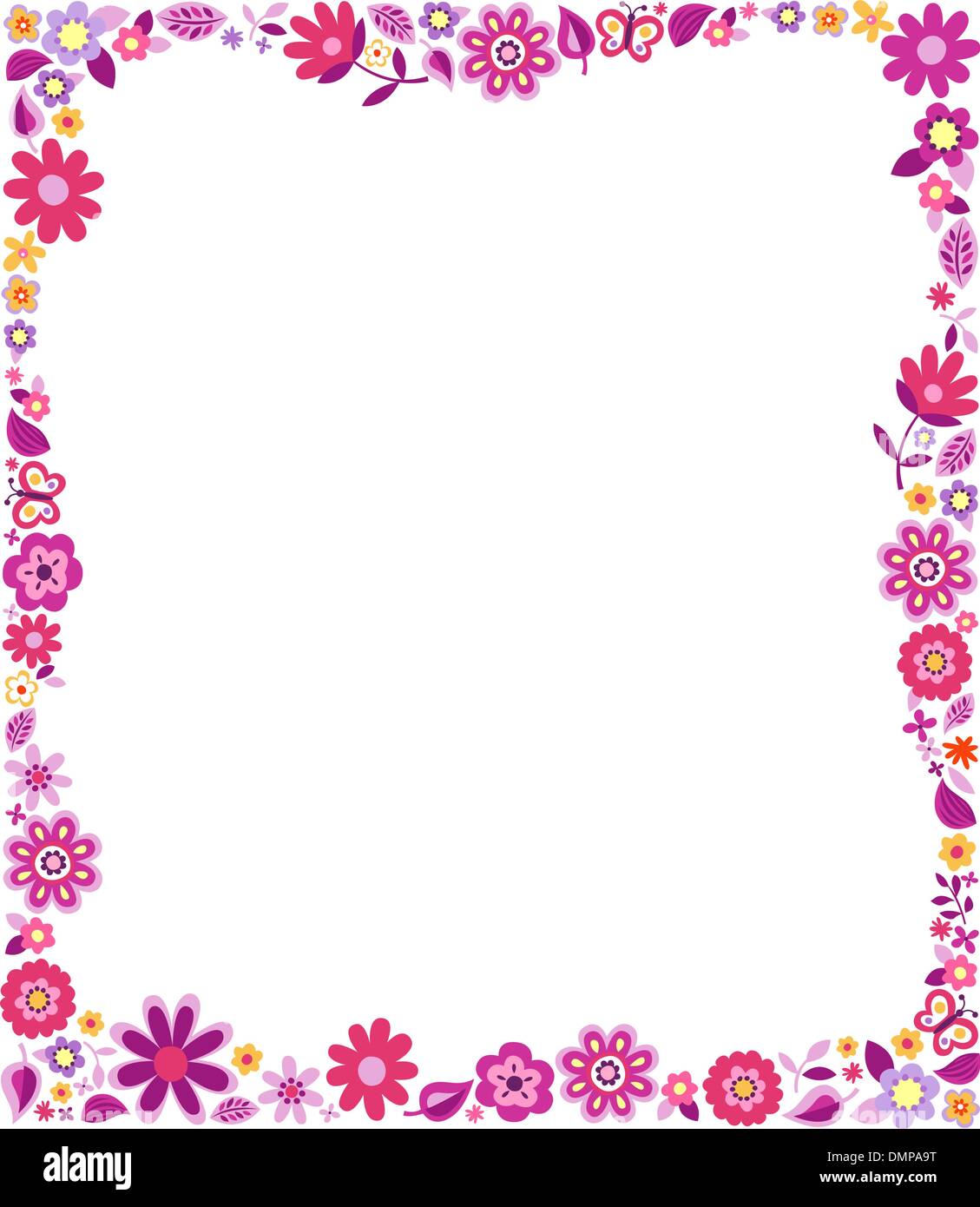 Floral hubos border frame stock vector image  art  alamy
