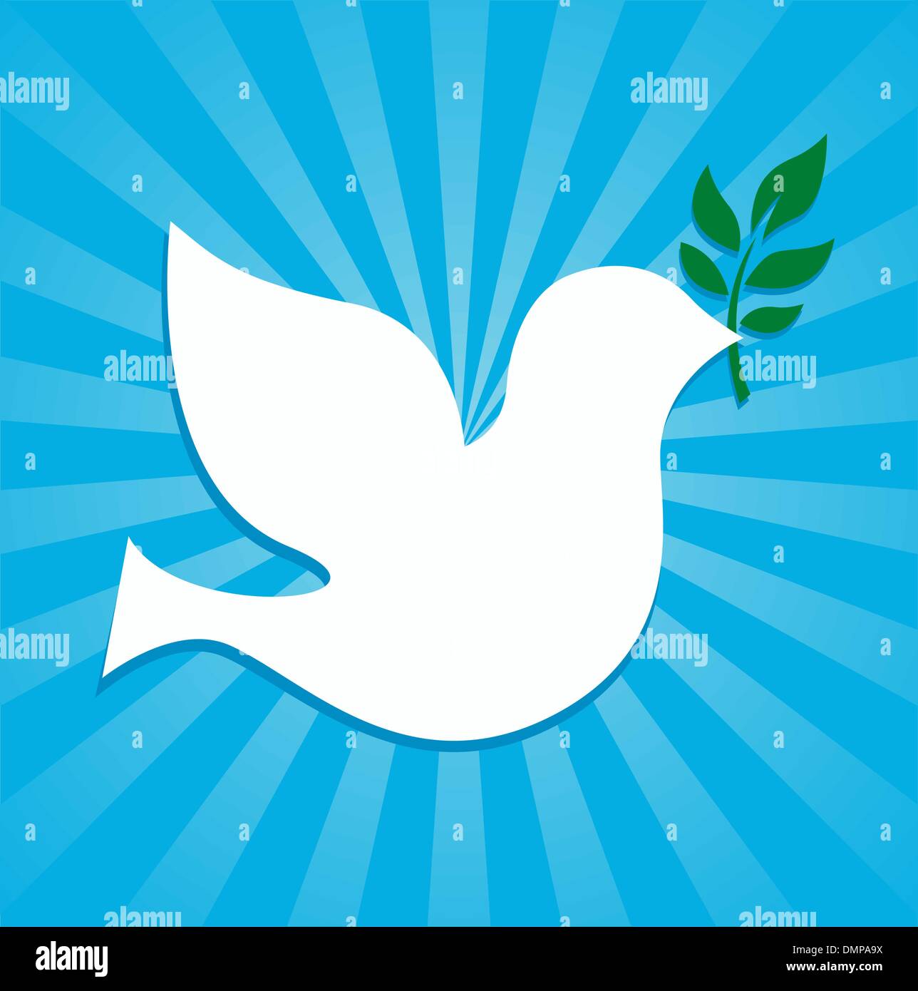 dove peace symbol holding an olive branch Stock Vector