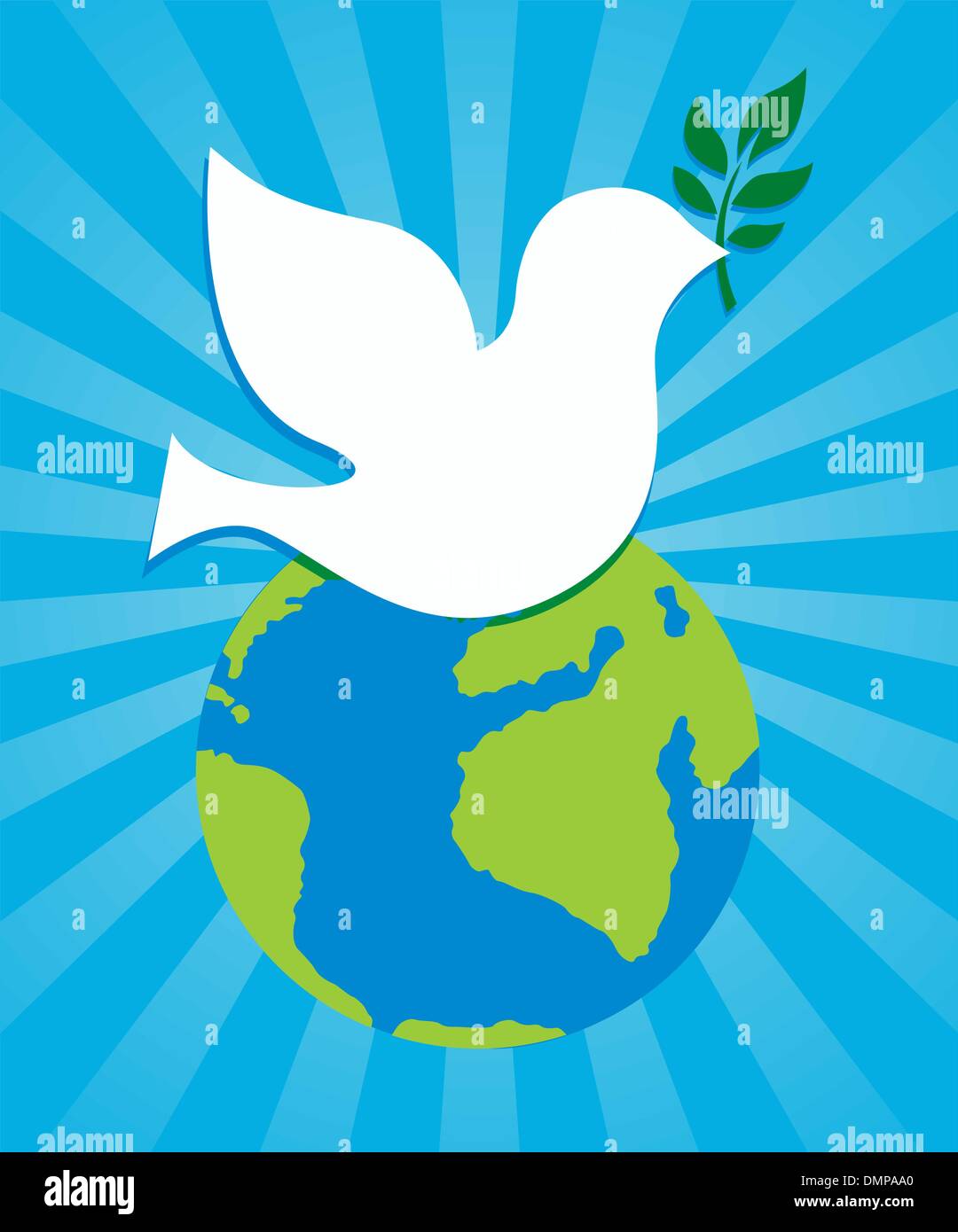 dove peace symbol sign on earth Stock Vector