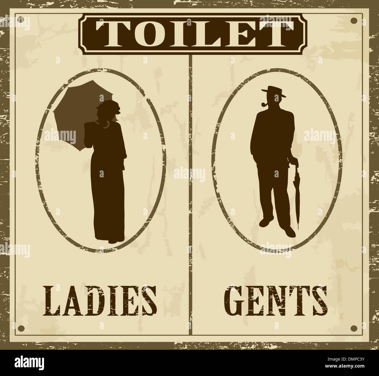 Toilet retro poster Stock Vector