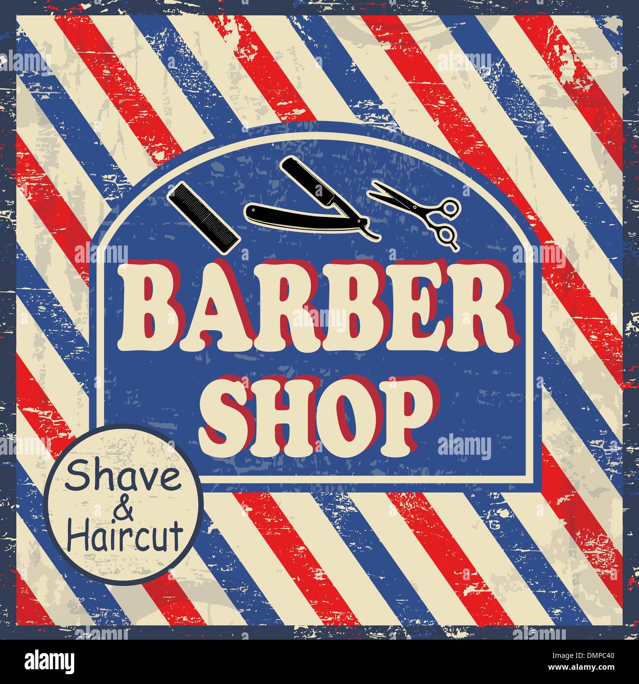 Barber shop vintage poster Stock Vector