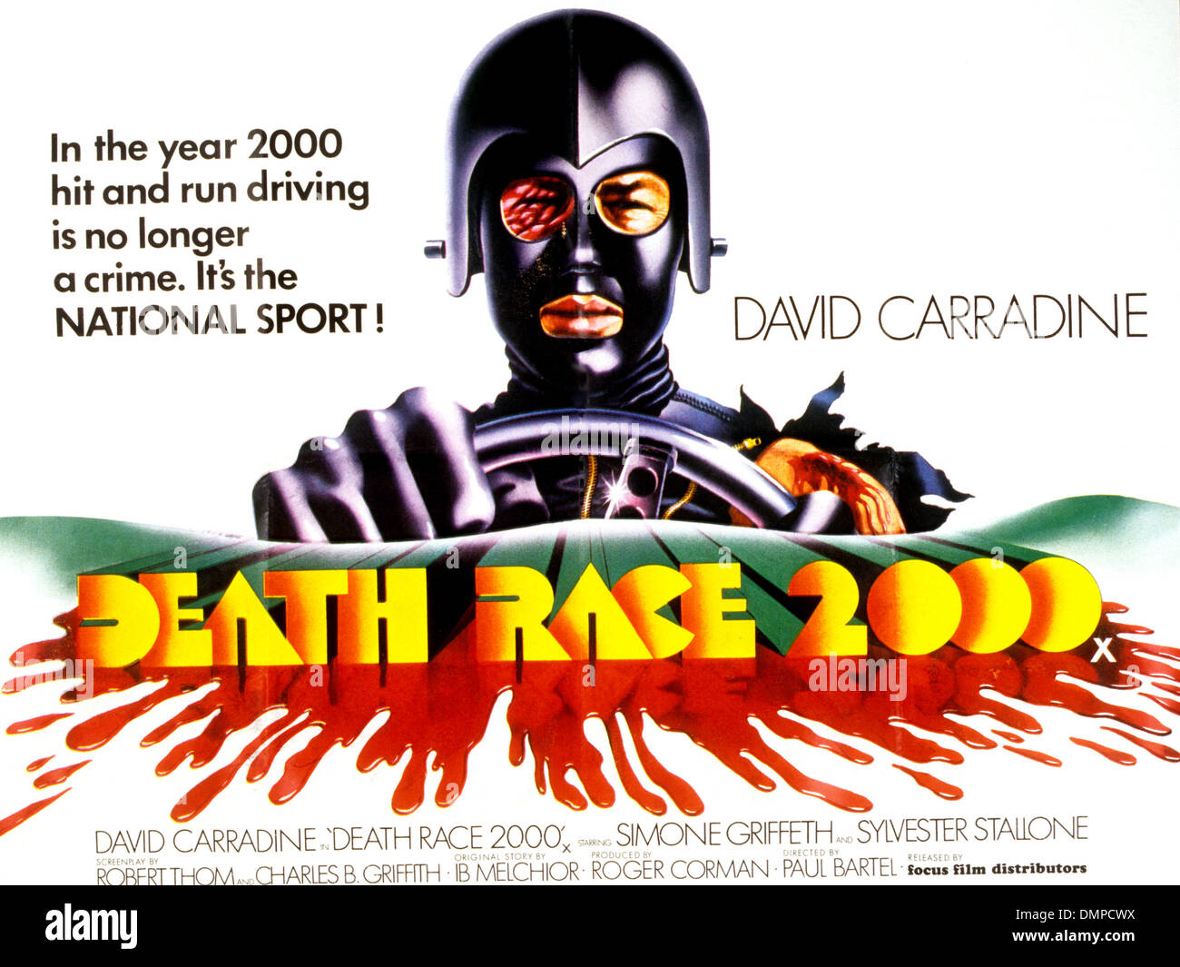 DEATH RACE 2000 Poster for 1975 New World Pictures sci-fi film with David Carradine Stock Photo