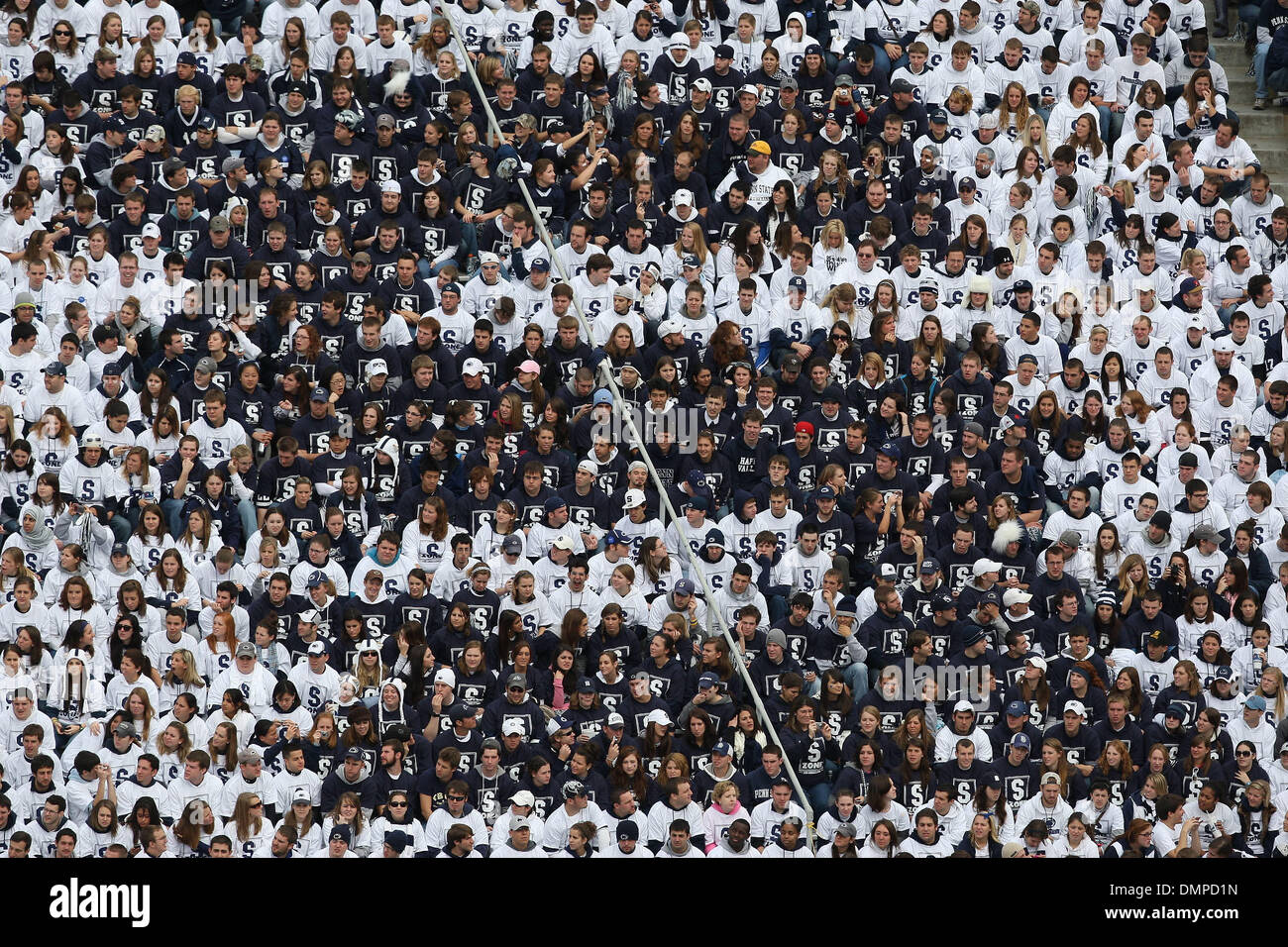 Nov. 14, 2009 - State College, Pennsylvania, U.S - 14 November 2009:  The Seniors at the student section during action in the game between the Penn State Nittany Lions and Indiana Hoosiers being played at Beaver Stadium in State College, Pennsylvania.  The Nittany Lions defeated the Hoosiers 31-20. (Credit Image: © Alex Cena/Southcreek Global/ZUMApress.com) Stock Photo