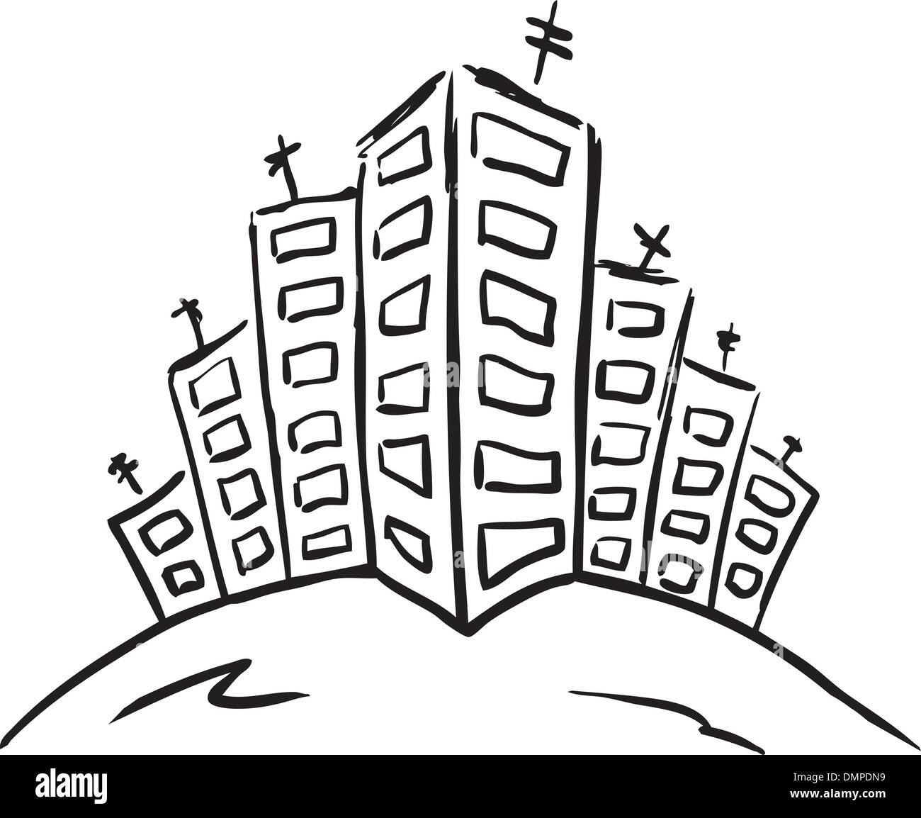 Simple City Vector Line Drawing Architectural Design Element PNG Images   AI Free Download  Pikbest