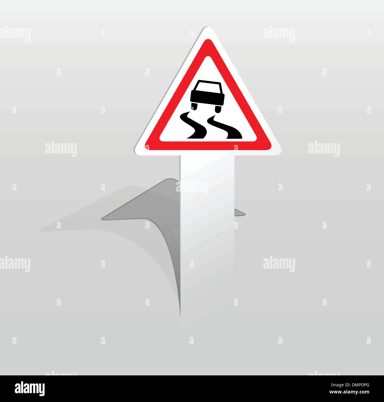 Slippery road sign Stock Vector