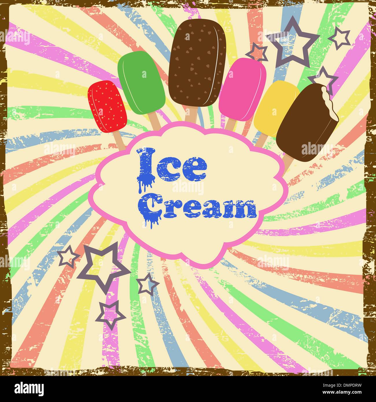 Ice cream vintage poster Stock Vector