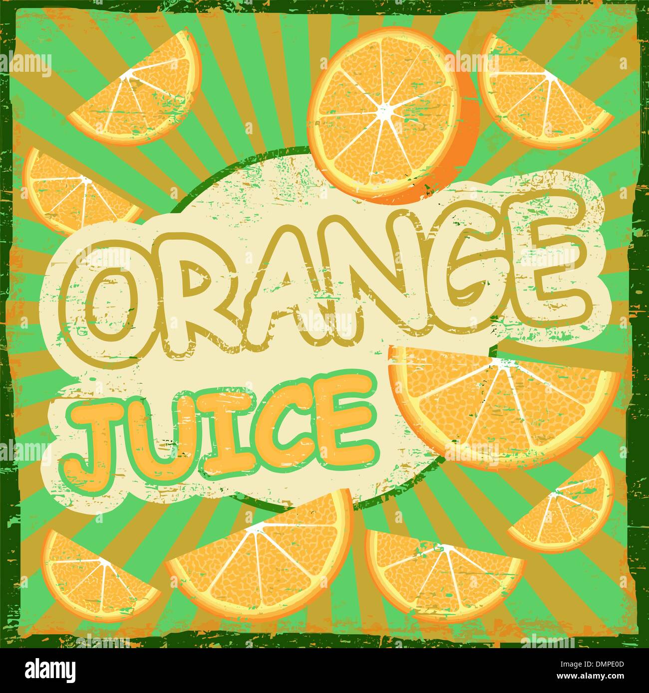 Vintage orange juice retro poster Stock Vector