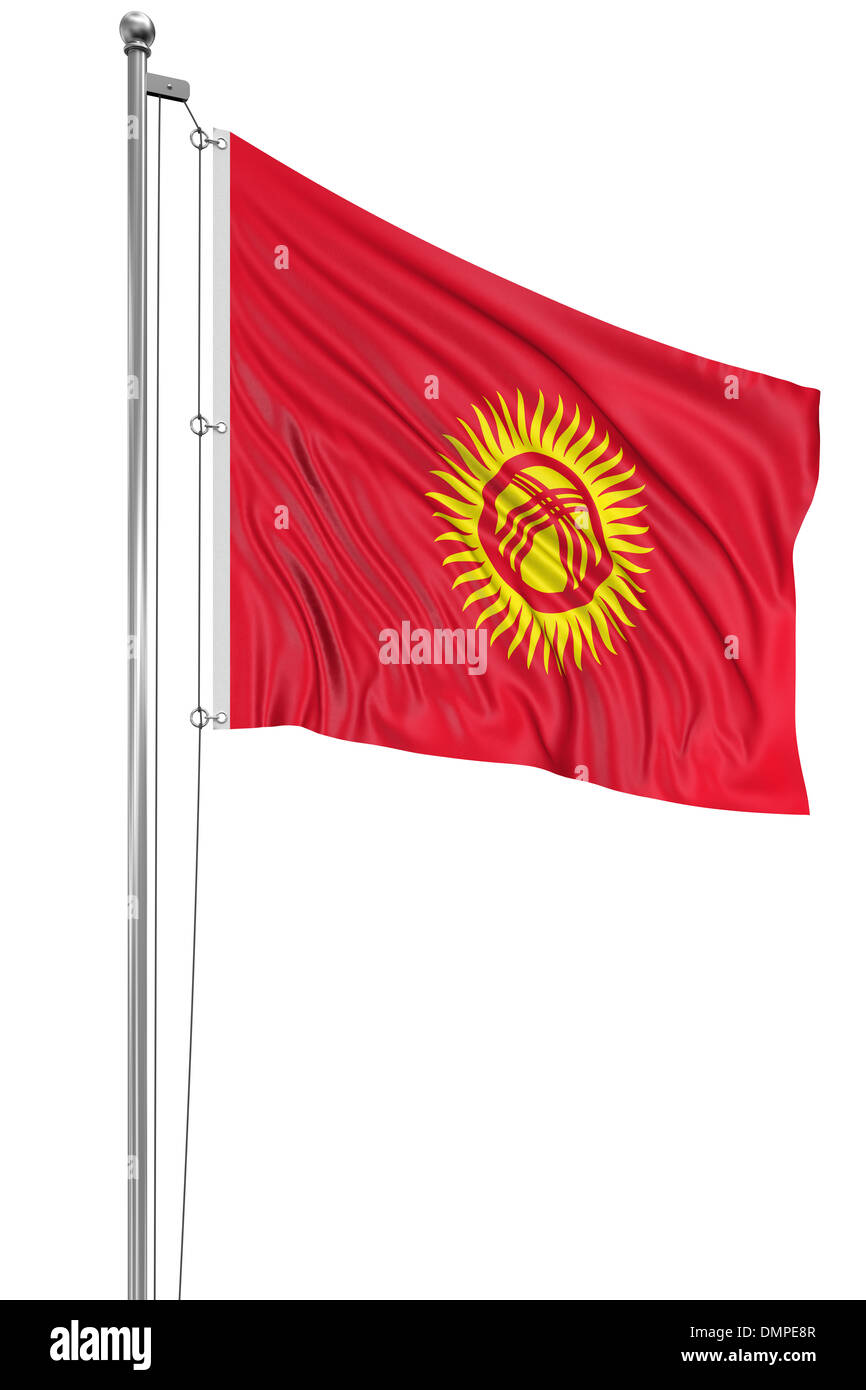 3D Kirghiz flag Stock Photo
