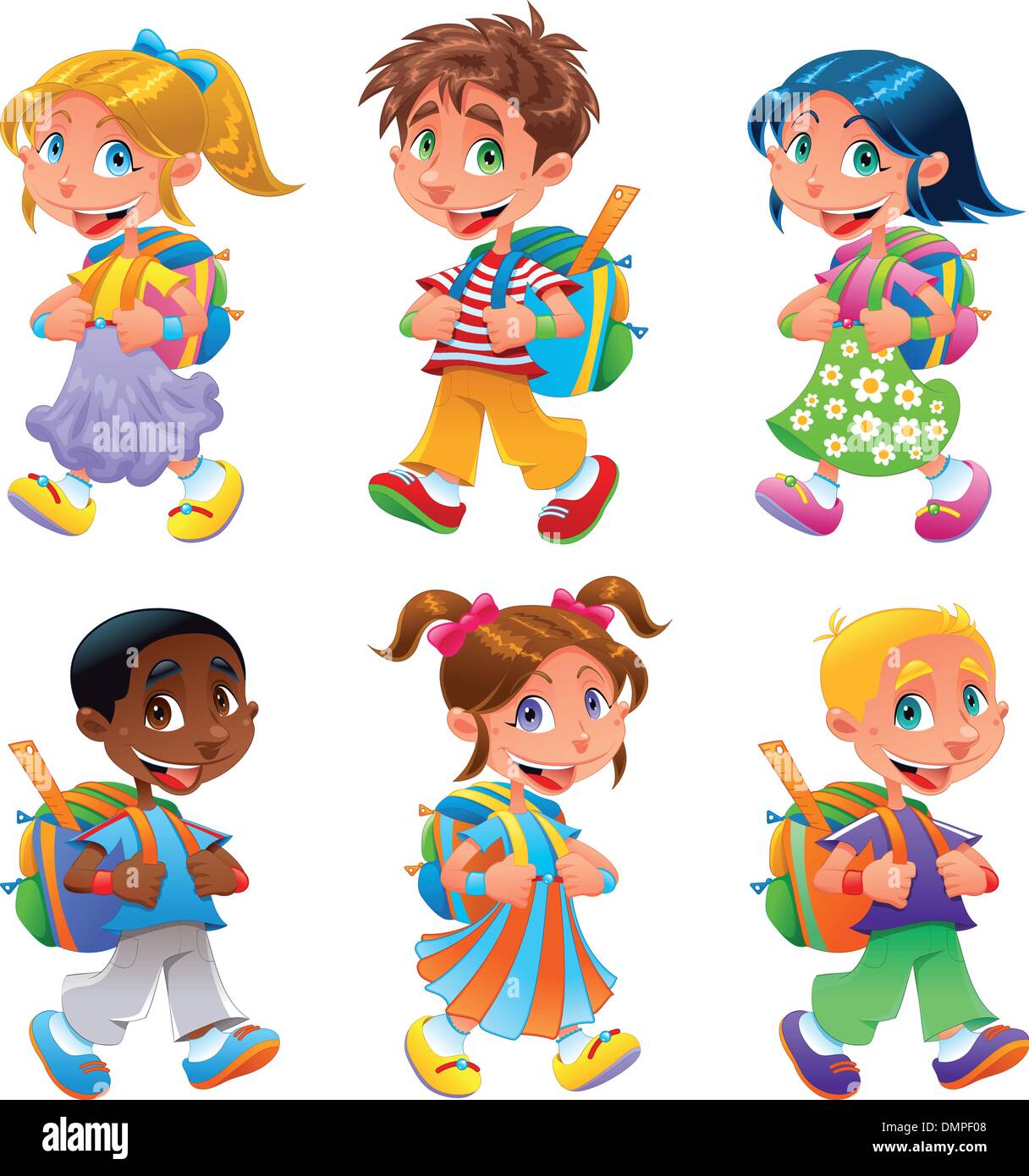 Boys and girls go to school Stock Vector Image & Art - Alamy