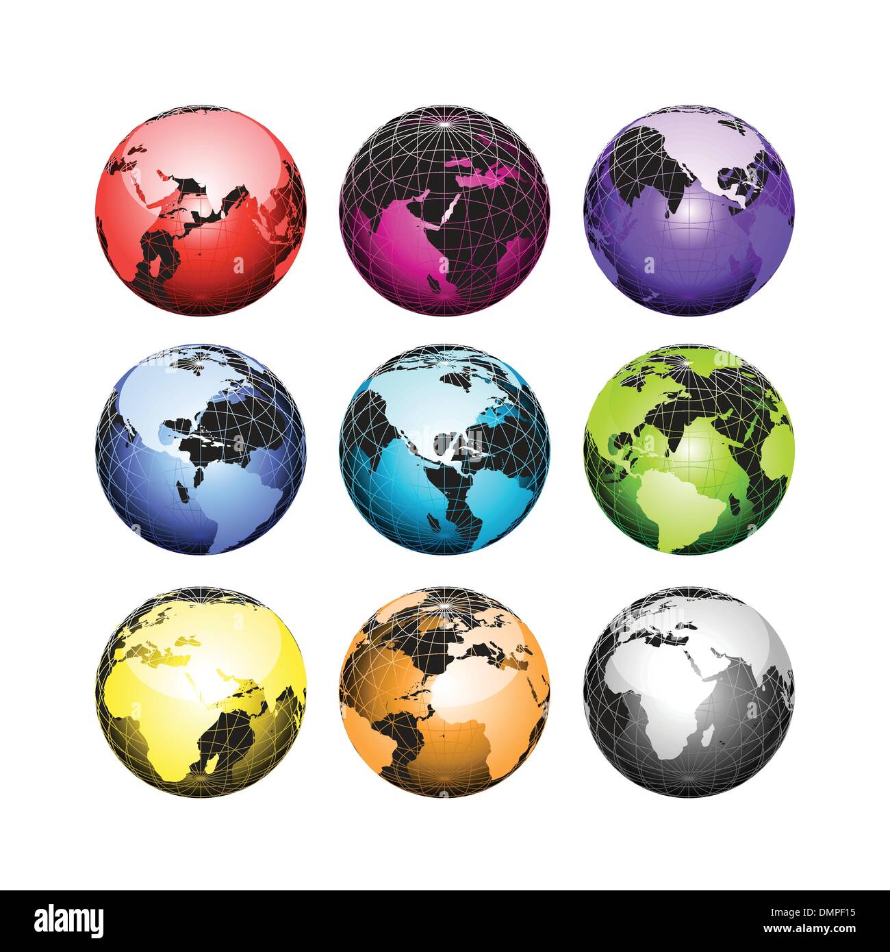 Set of Earth globes Stock Vector Image & Art - Alamy