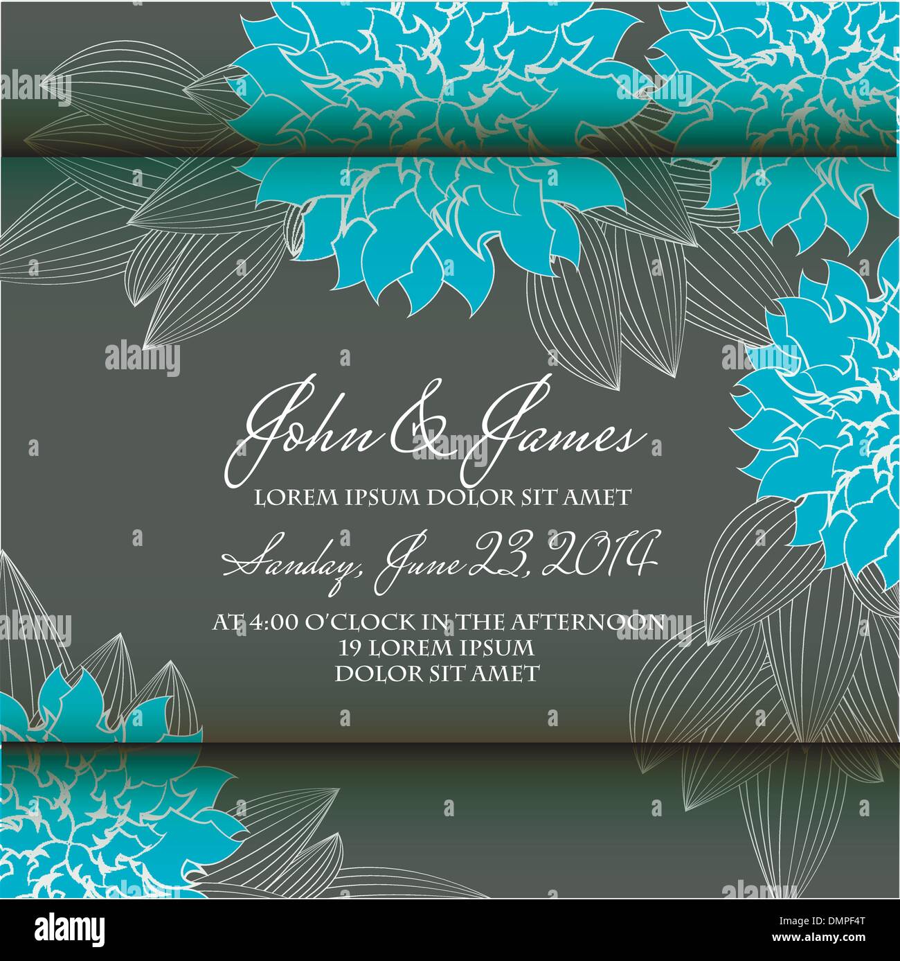 Invitation or wedding card with abstract floral background Stock Vector ...