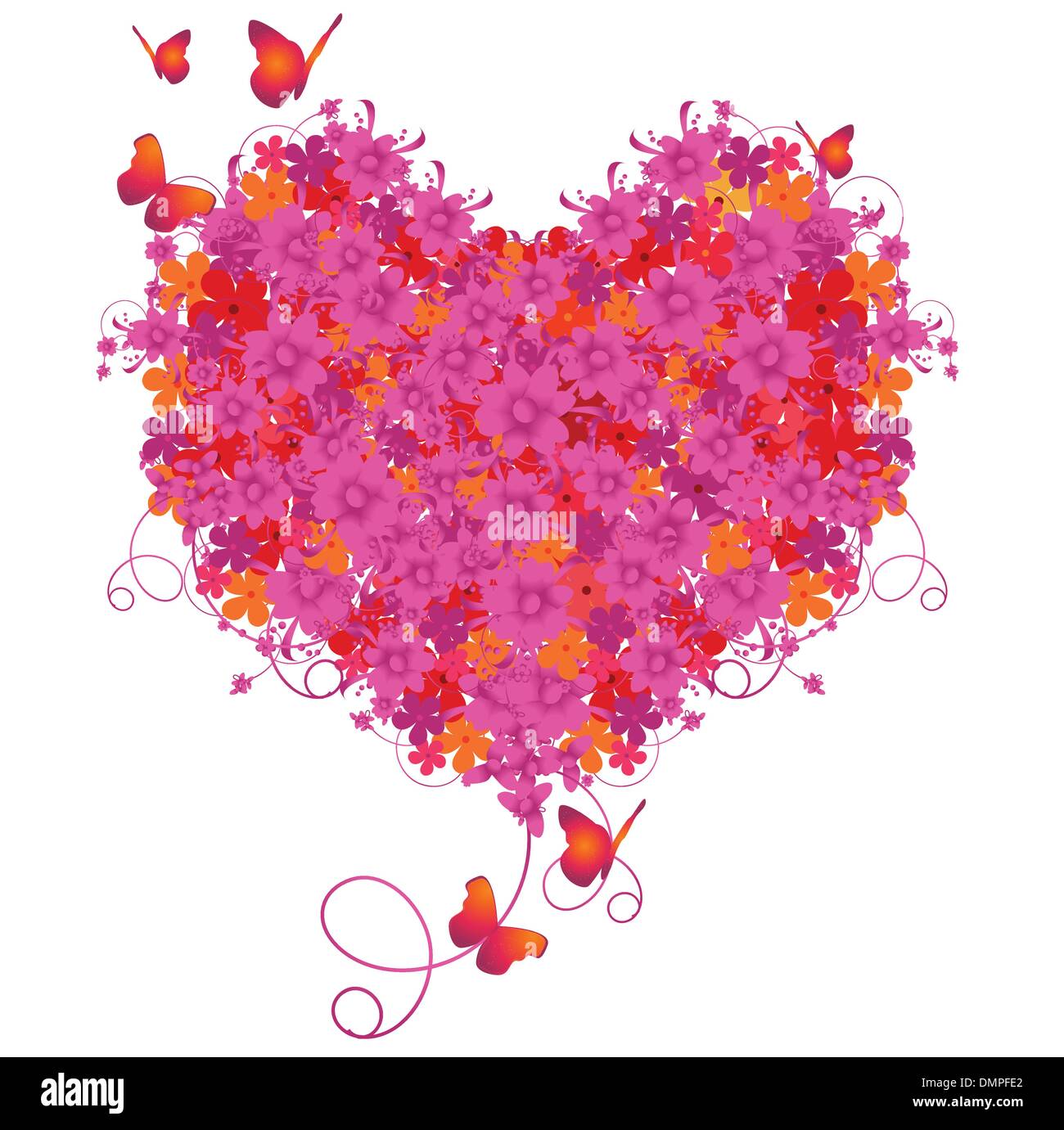 Vector valentine floral heart Stock Vector Image & Art - Alamy