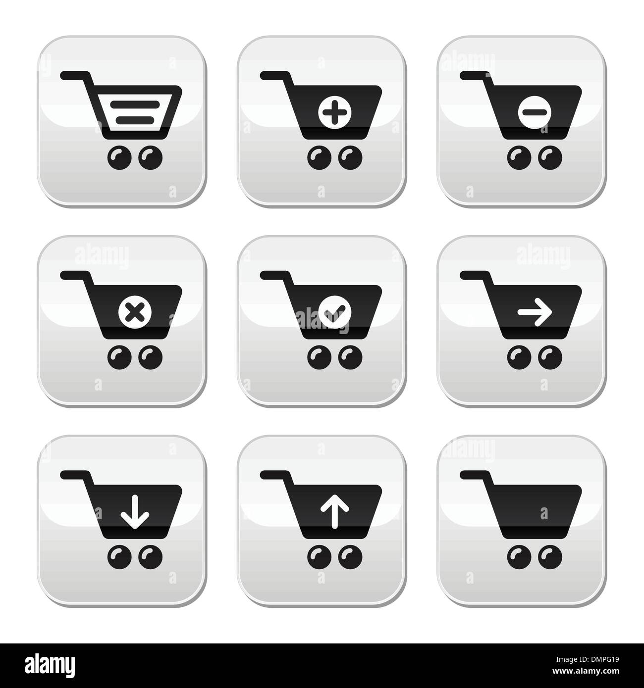 Shopping cart vector buttons set Stock Vector Image & Art Alamy