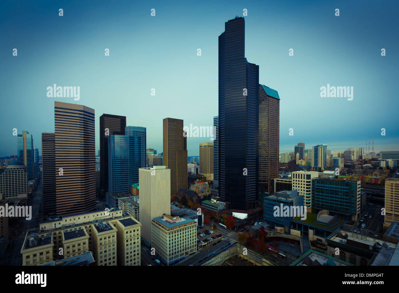 Seattle downtown bird's-eye view, business america Stock Photo