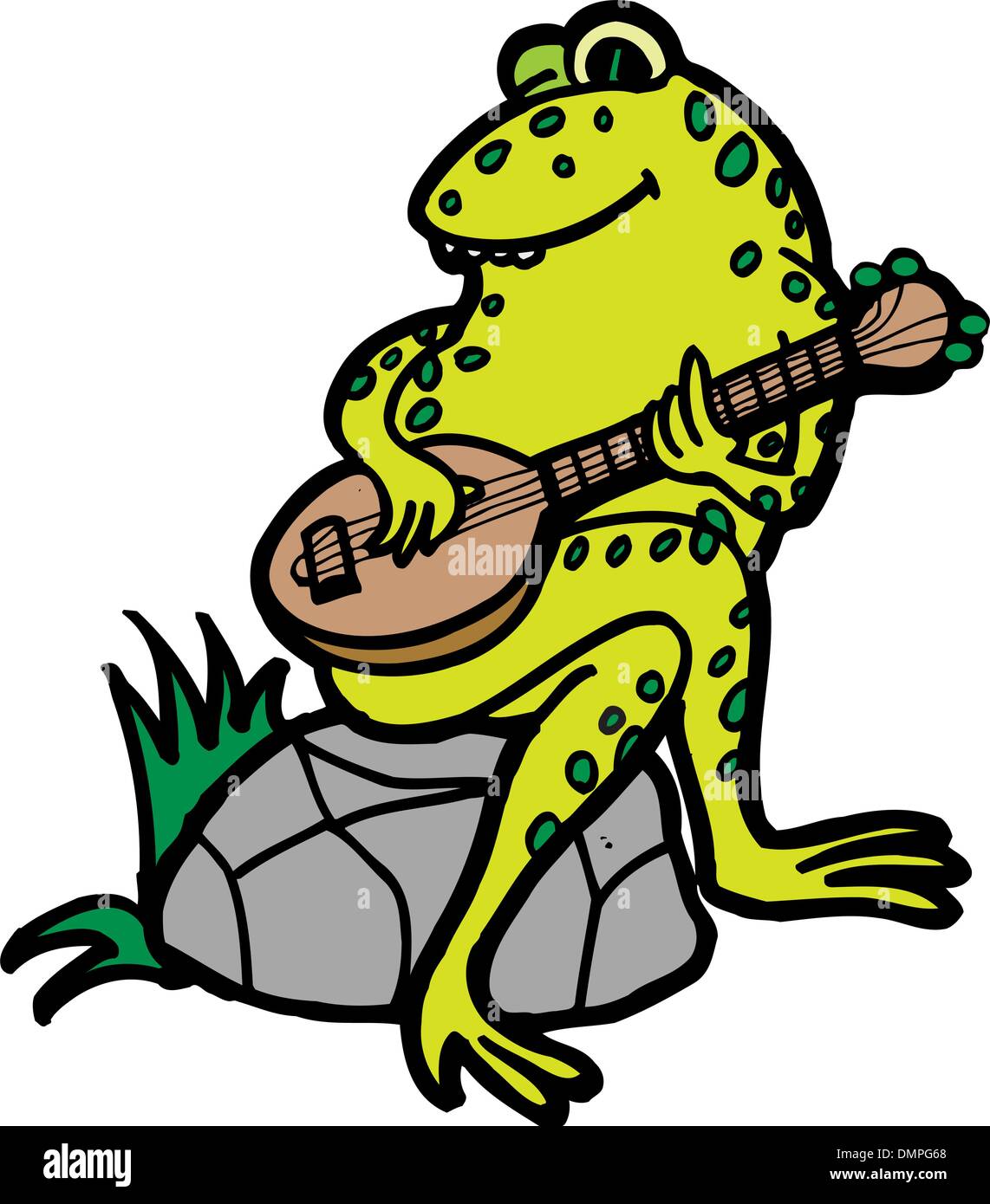 Рисунок лягушка с гитарой
