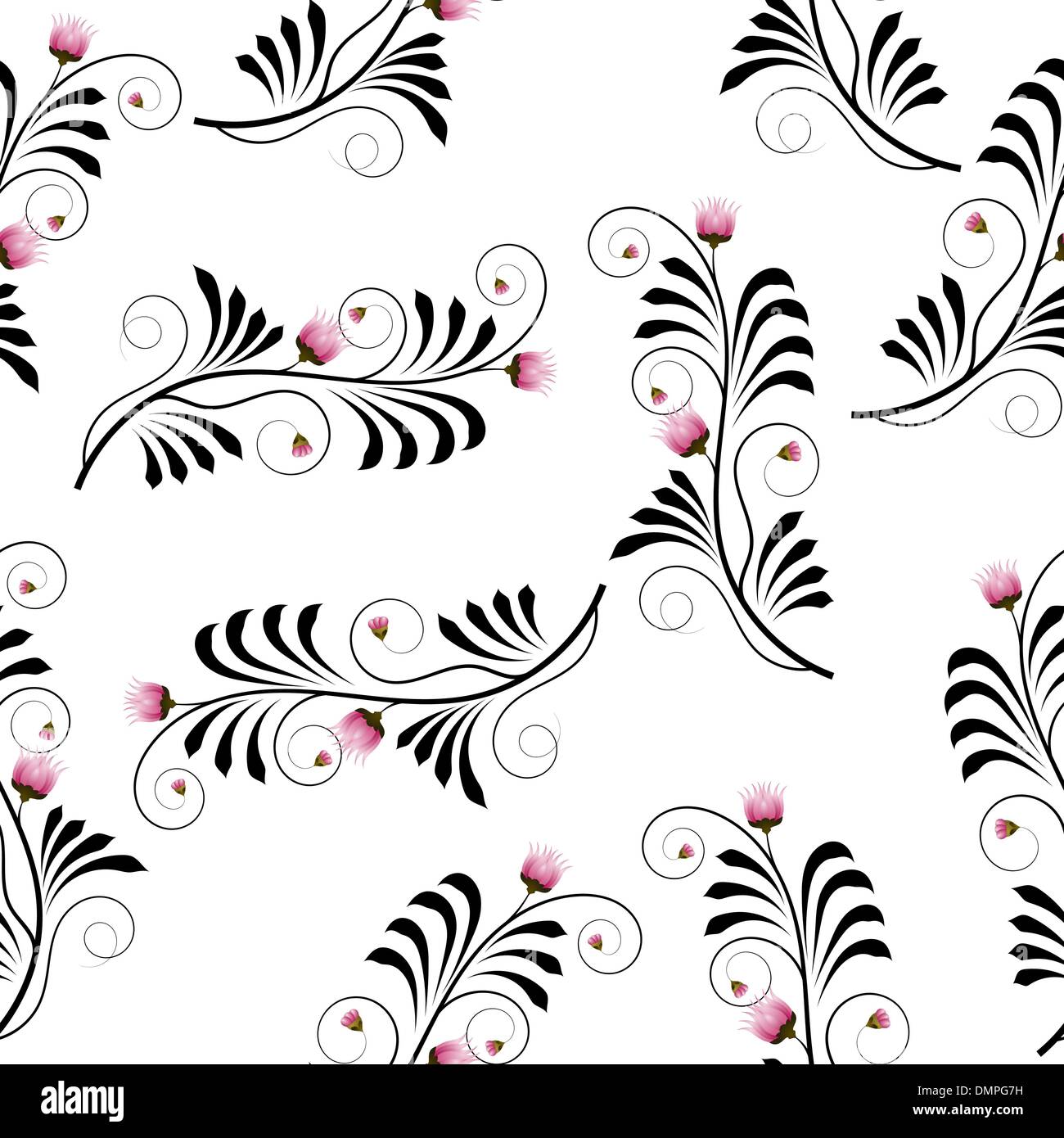 Thistle pattern black white vector hi-res stock photography and images