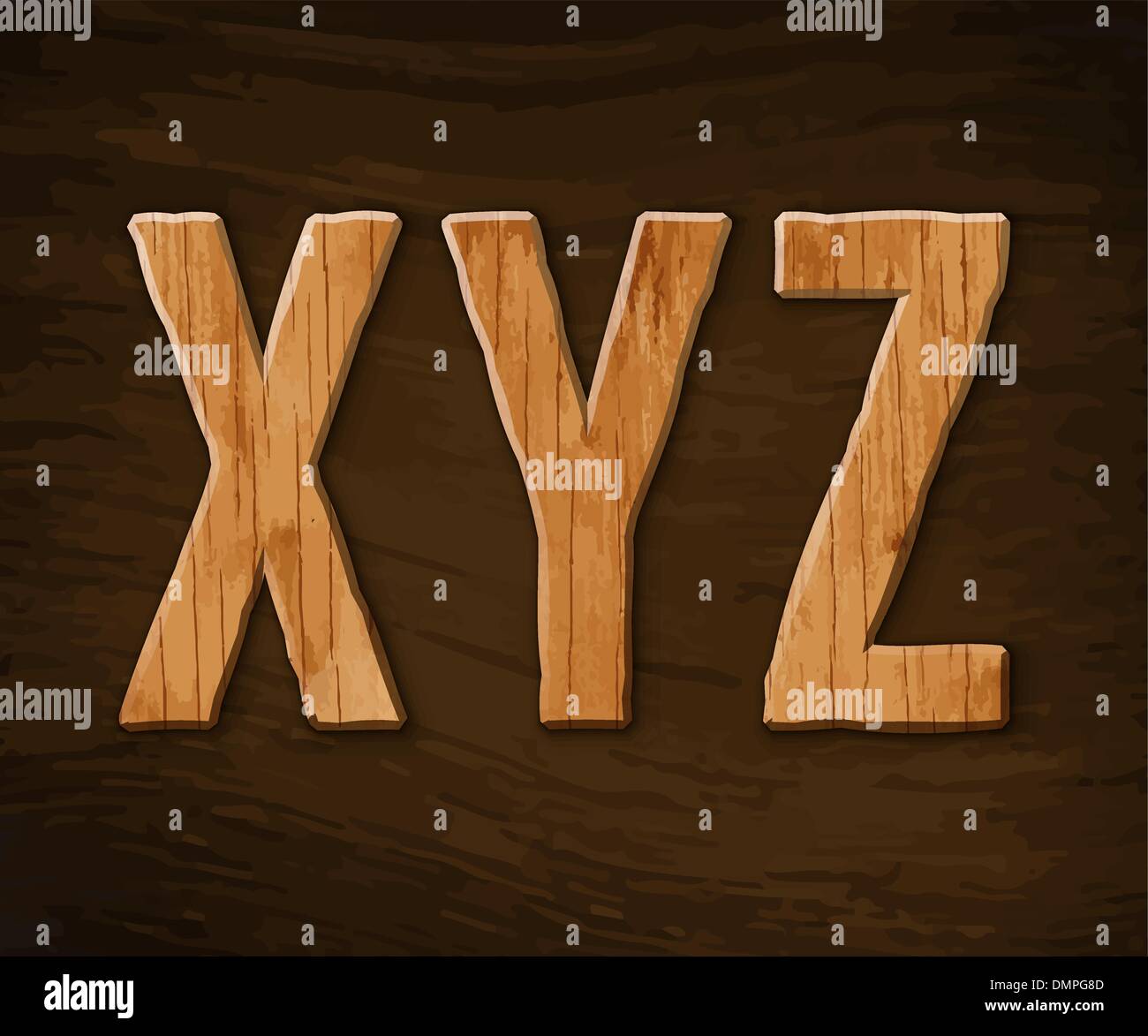 Alphabet made ÔÇïÔÇïof wood Stock Vector