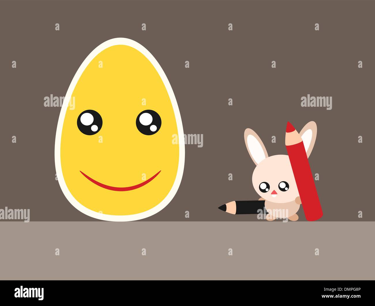 Easter egg and rabbit illustration Stock Vector Image & Art - Alamy