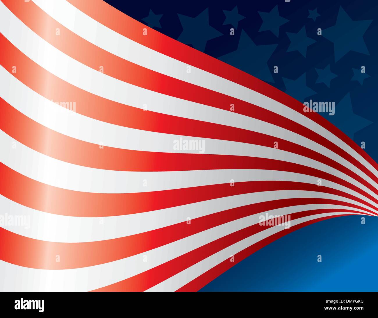 Waving American Flag Background Stock Vector