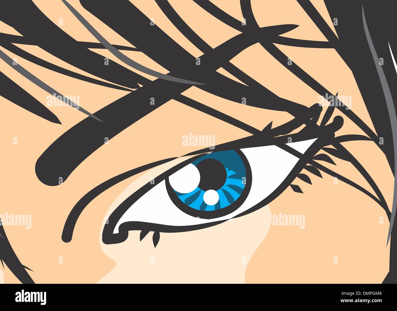 Eye of woman in close-up - Comic Stock Vector