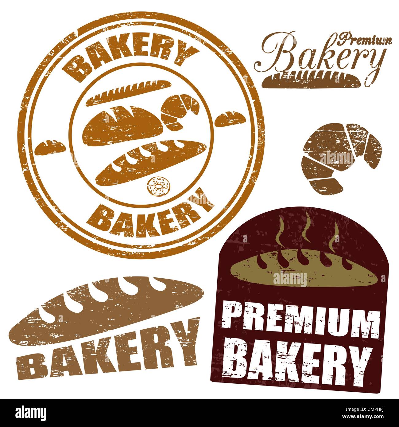 Set of  bakery stamps Stock Vector