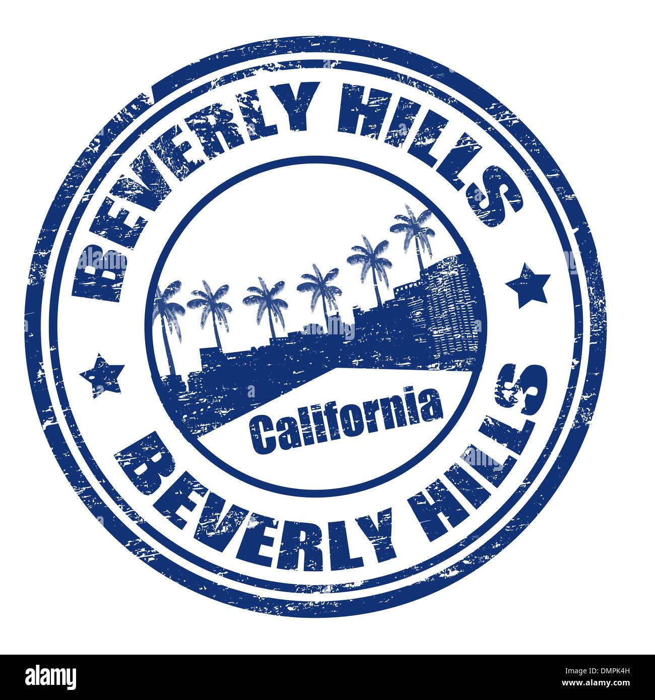 Beverly Hills stamp Stock Vector