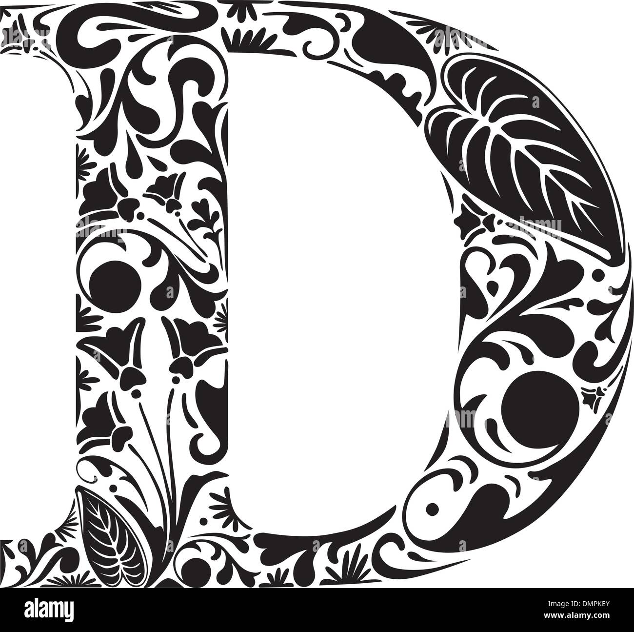 Floral font letter d hi-res stock photography and images - Alamy