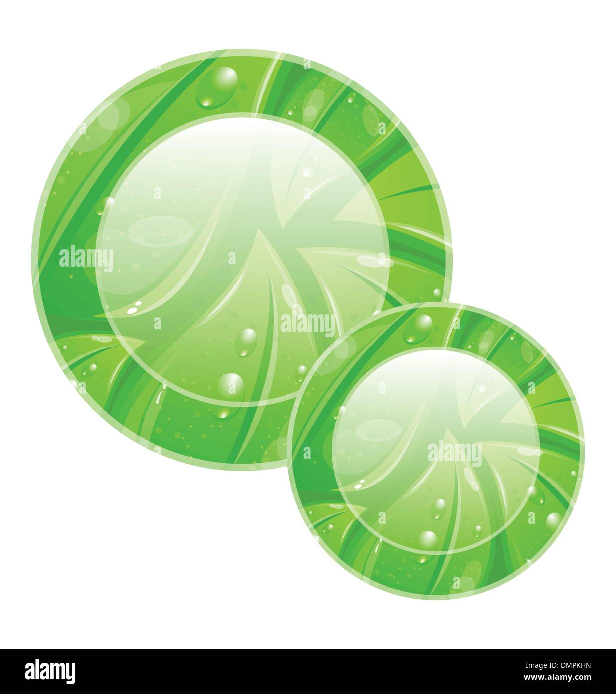 Eco friendly icon for web design, leaves texture Stock Vector