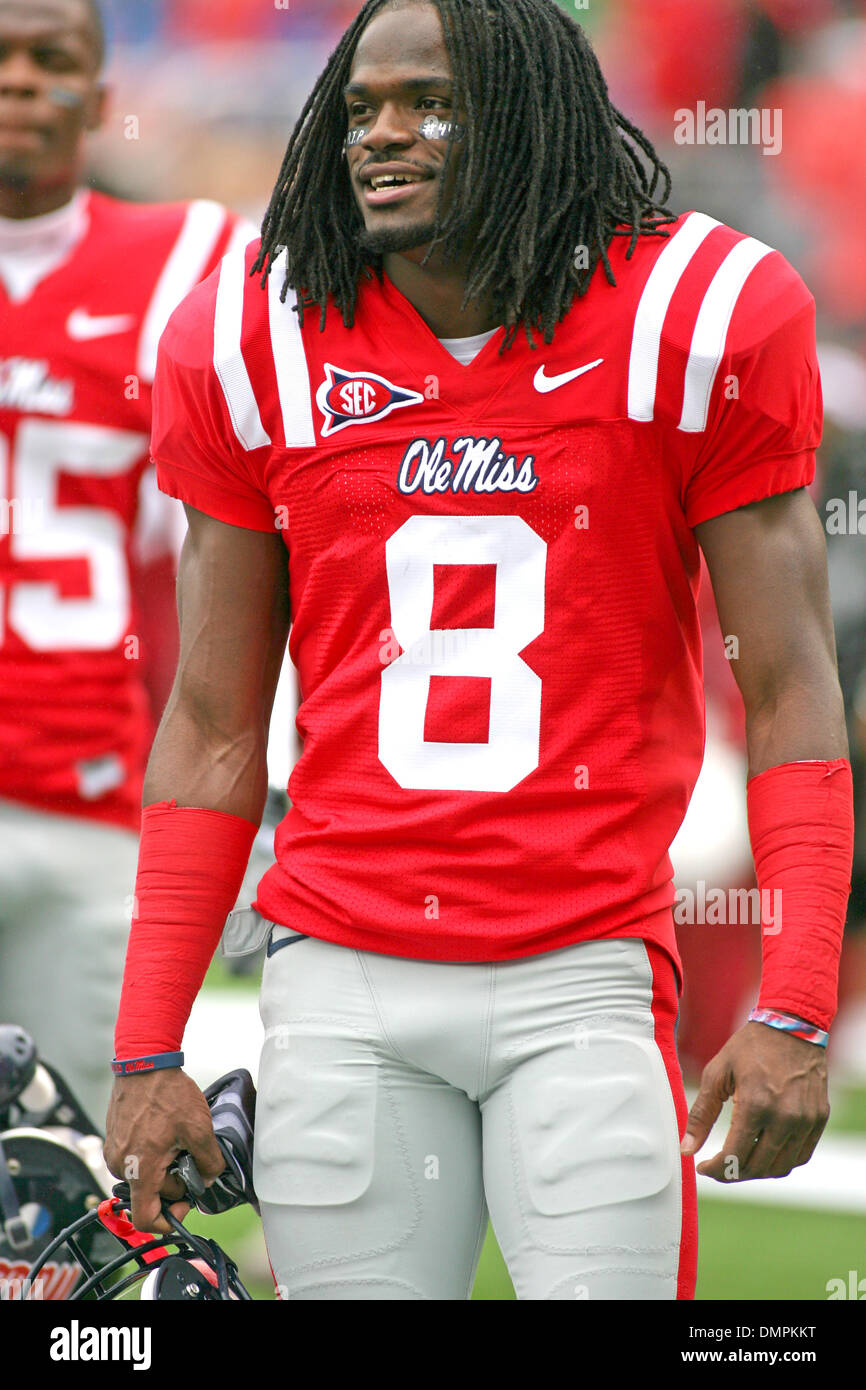 Oct. 10, 2009 - Oxford, Mississippi, U.S - 10 October 2009:  Ole Miss CB Marshay Green (8).  The Alabama Crimson Tide defeated the Ole Miss Rebels 22 - 3 at Vaught/Hemingway Stadium in Oxford MS. (Credit Image: © Spruce Derden/Southcreek Global/ZUMApress.com) Stock Photo