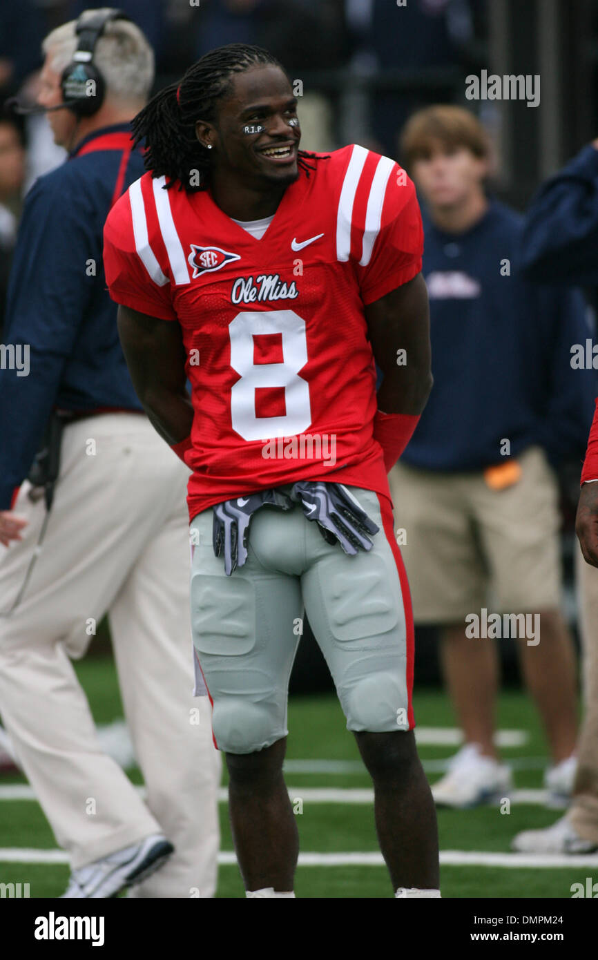 Oct. 11, 2009 - Oxford, Mississippi, U.S - 10 October 2009:  Ole Miss CB Marshay Green (8).  The Alabama Crimson Tide defeated the Ole Miss Rebels 22 - 3 at Vaught/Hemingway Stadium in Oxford MS. (Credit Image: © Spruce Derden/Southcreek Global/ZUMApress.com) Stock Photo