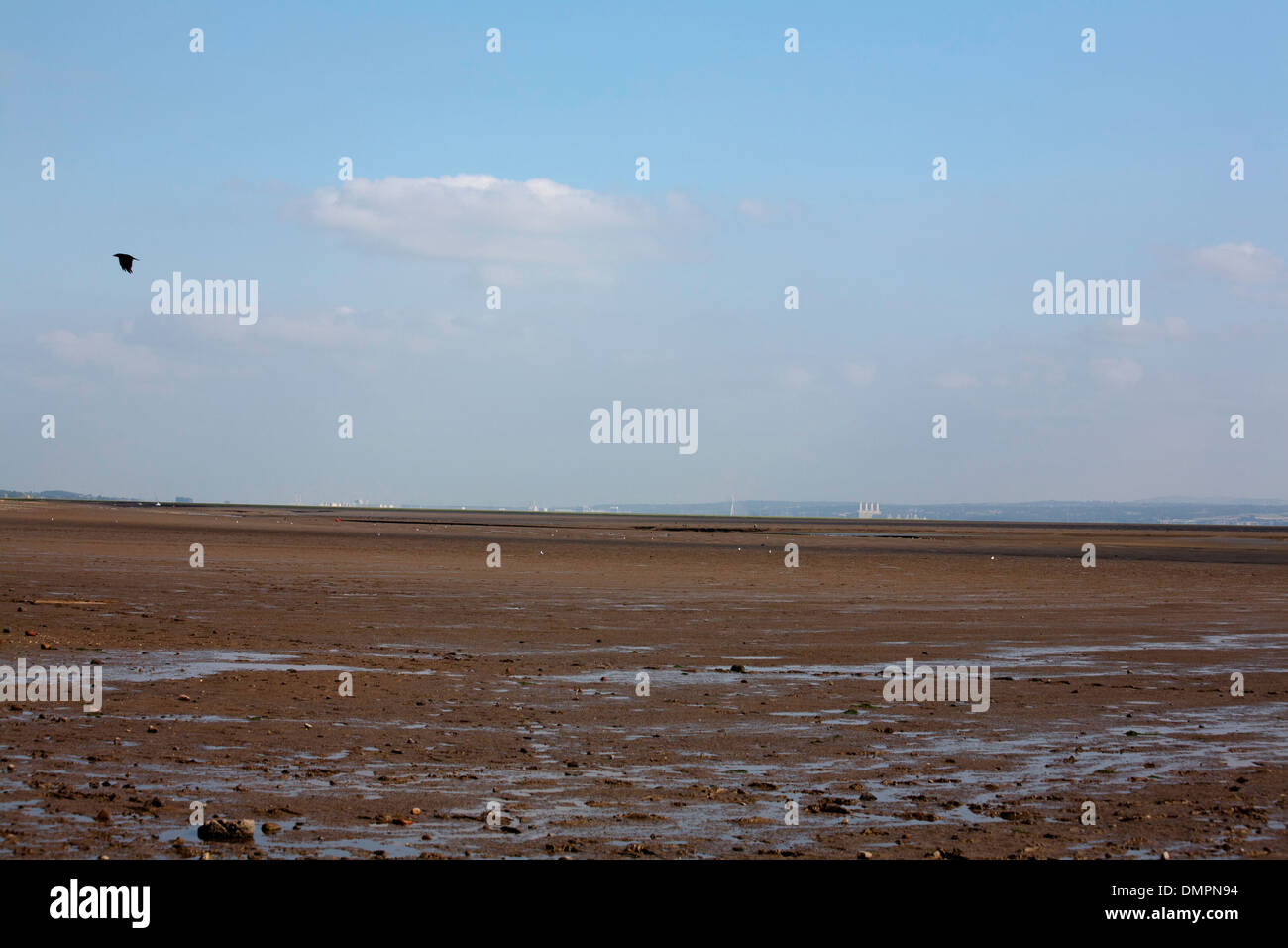 Mud flats at Thurstaston on The Wirral Peninsular Cheshire England