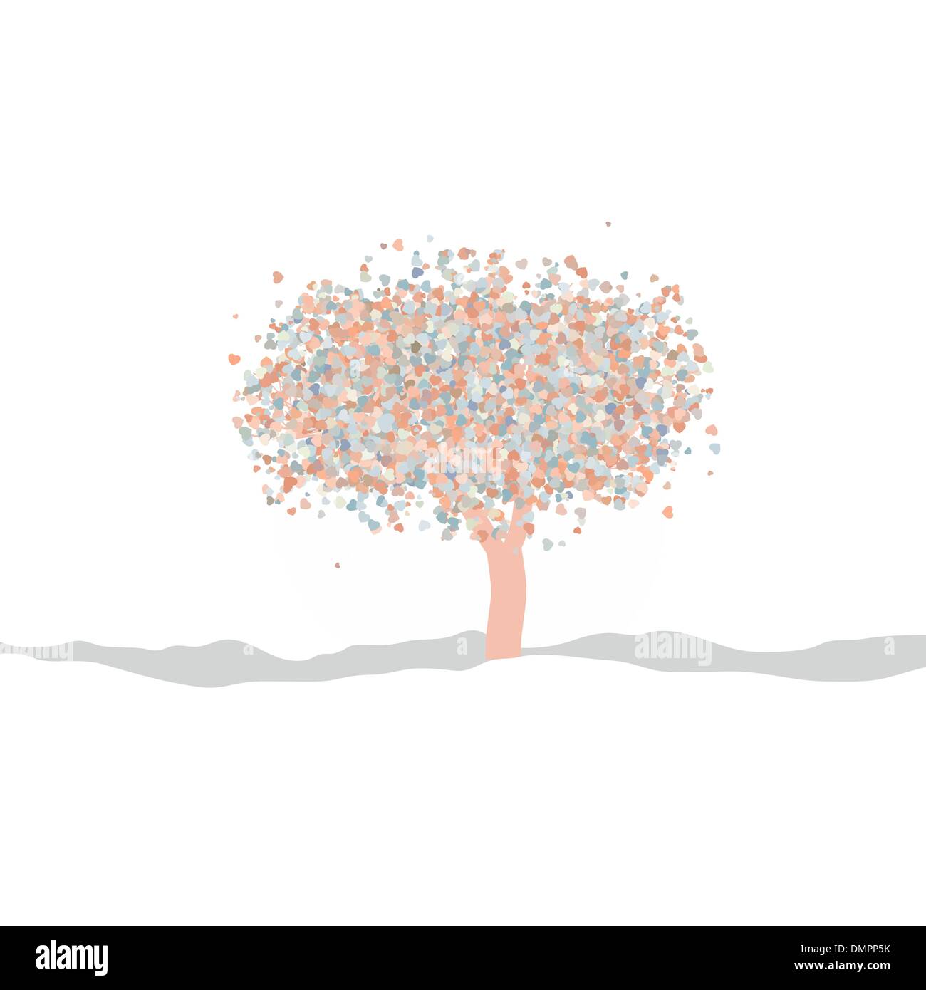 Valentine tree with hearts. EPS 8 Stock Vector