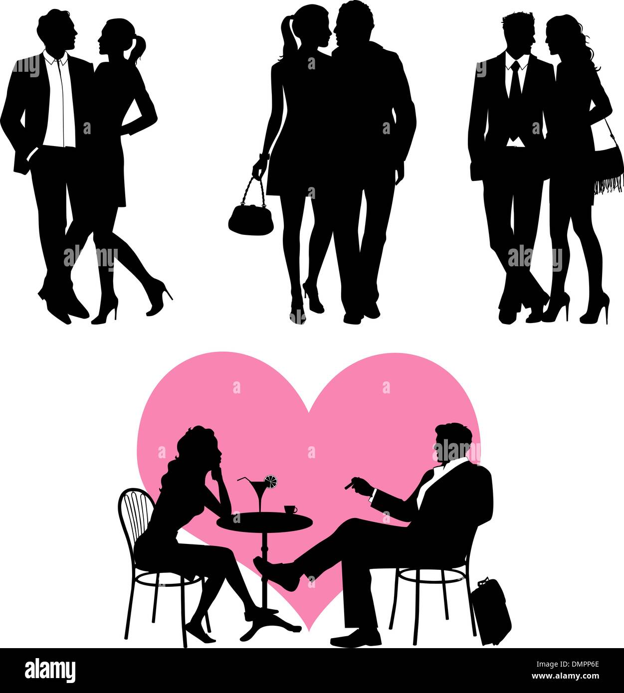 Couple vector silhouette hi-res stock photography and images - Alamy