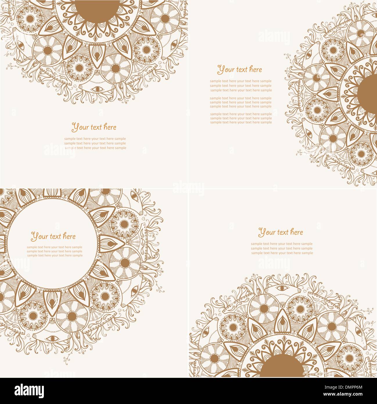 Set of Four Decorative Vintage Design Element Stock Vector